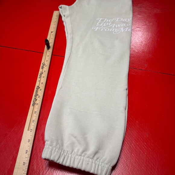 GIGGLY SQUAD PALE YELLOW WARM UPS TRACK PANTS I LET THE DAY GET AWAY FROM ME - Picture 7 of 7